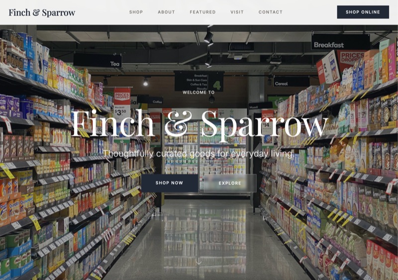Retail website example